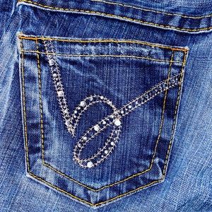 BEBE VINTAGE glitter jeans 28” boot cut